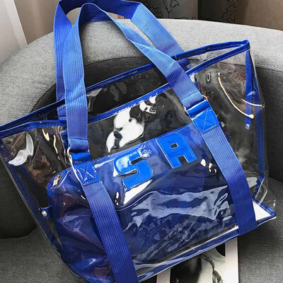 

Tailored Womens Fashion Transparent Shoulder Bag Solid Color Handbag Large Capacity Bag