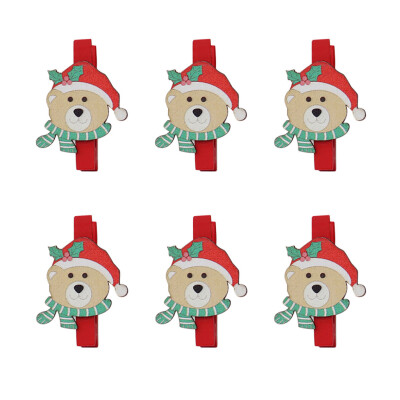 

Tailored Christmas Decorations Cartoon Wooden Clip DIY Santa Claus Small Wooden Clip 5CM