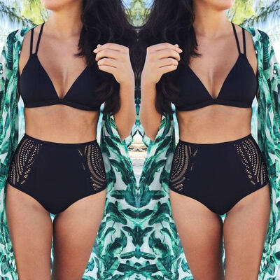 

Sexy Womens Bikini Sets Halter Push-Up Bra High Waist Beachwear Bathing Swimsuit