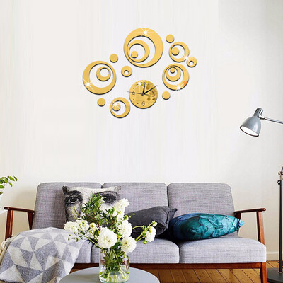 

〖Follure〗Modern DIY Wall Clock 3D Mirror Surface Sticker Home Office Decor Wall Sticker