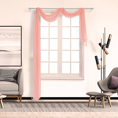 

Gobestart Voile Curtain Swags All Colours Pelmet Valance Net Curtains Voile Swag