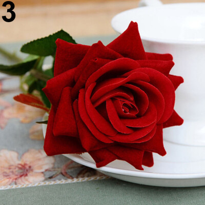 

1 Pc Artificial Rose Fake Flowers Leaf Home Room Bridal Bouquet Wedding Decor