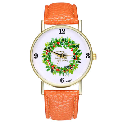 

Fashion Christmas Gift Men And Women Students Watch Christmas Tree Snoman Deer Santa Claus Quartz Watch &Ff