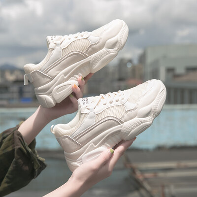 

Torre shoes women summer ins tide shoes 2019 summer breathable thick bottom net red intellectual smoked white shoes Joker sneakers