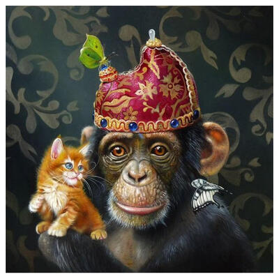 

5D DIY Full Drill Diamond Painting Novelty Monkey Cross Stitch Embroidery
