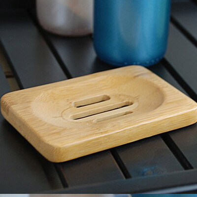 

Siaonvr Natural Bamboo Wood Bathroom Shower Soap Tray Dish Storage Holder Plate New