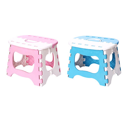 

Kids Toddler Small Plastic Non-slip Folding Bathroom Outside Training Stool with Handle