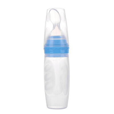 

Silicone Soft Spoon Feeding Bottle with Cover for Baby Children Flatware