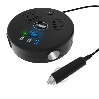 

Power Inverter Round Vehicle Power Converter Quick Charge USB Ports Charger Household Socket for Car & Van 24V to 220V