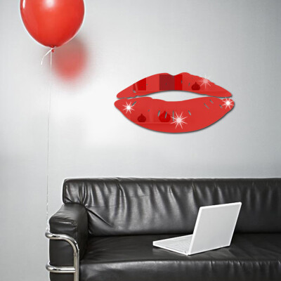 

Gobestart Removable Lips Mirror Wall Stickers Decal Art PVC Home Room Decoration DIY