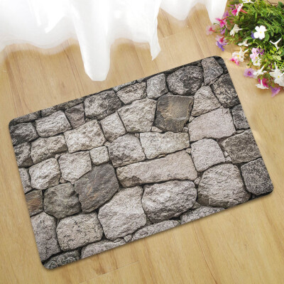 

Gobestart Fake Tile Bricks Mat Bedroom Kitchen Floor Pad Non-slip Bath Rug Mat Door Carpet