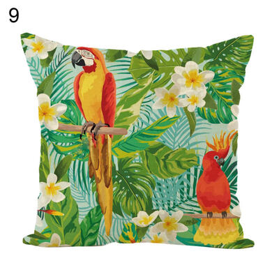 

45x45cm Forest Parrot Throw Pillow Case Cushion Cover Sofa Bed Car Home Decor