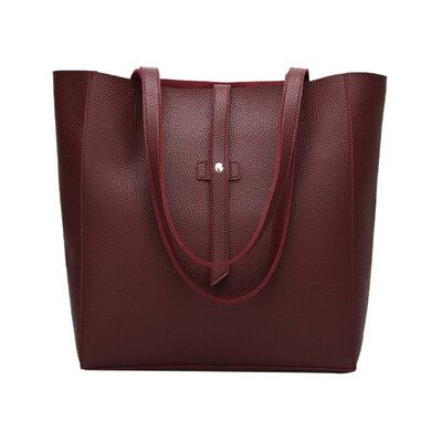

Fashion PU Leather Bag Ladies Handbag Female Black Solid Color Shoulder Bags Women Tote Bag