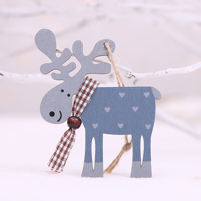 

FUNNYBUNNY 2PCS Christmas Wooden Elk Pendant Christmas Tree Ornaments Christmas Decorations Colored Deer Ornaments