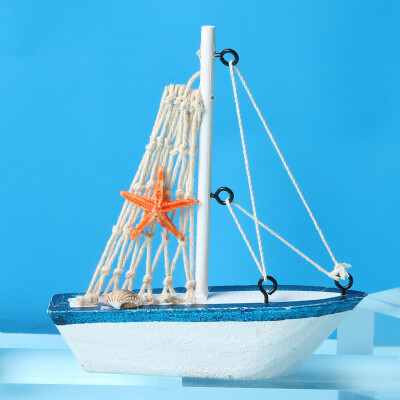 

Gobestart Marine Theme Wooden Sails Model Ornaments Home Decor Resin Crafts Photo Prop