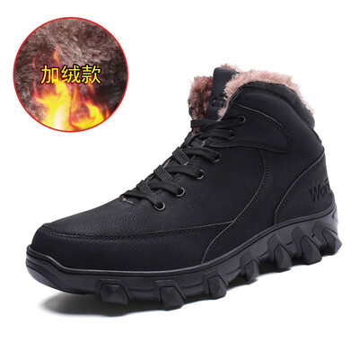 

NIKEZI 2019 men winter snow boots anti-slip outdoor with wool warm footwear high top ice shoes for boy