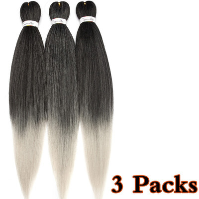 

3 Packs Pre-stretched Braiding Hair Professional Itch Free Synthetic Fiber Corchet Braids Yaki Texture Hair Extensions EZ Braid