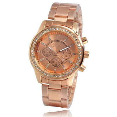 

Womens Watches Fashion Geneva Brand Roman Numeral Diamond Mirror Womens Watch Montre Femme Acier Inoxydable Horloge Dames