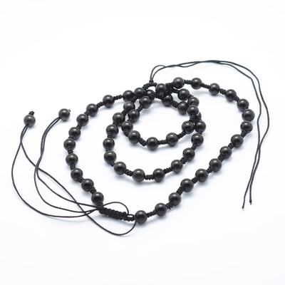 

Nylon Thread Necklace Makings with Natural Obsidian 2323"59cm