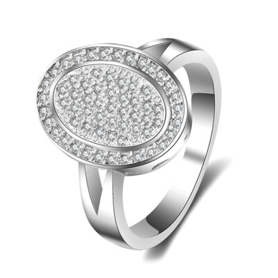 

New Fashion Women Luxury Wedding Brand Jewelry Ring Micro Diamond Zircon Crystal Ring Gold Silver Geometric Princess Rings Gifts