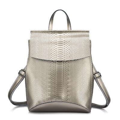 

REALER women backpack split leather school bag for girls teenagers multifunctional travel backpack ladies embossing shoulder bag