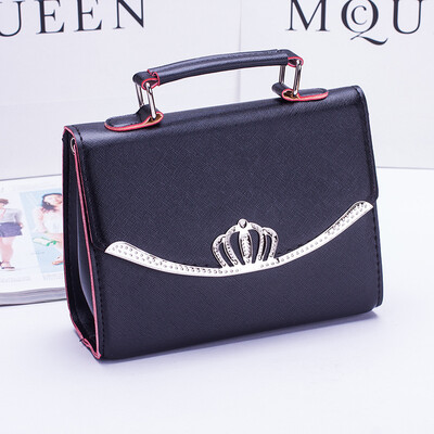 

Womens Fashion Bag Crown New Korean Version of The Tide Small Square Bag Shoulder Diagonal Crossbody Handbags