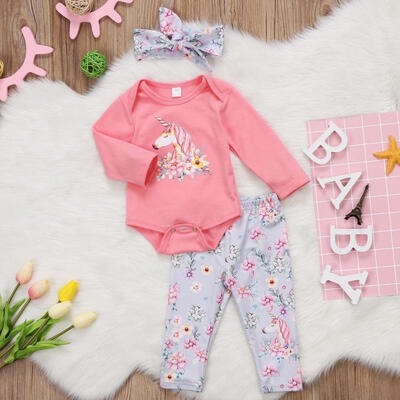 

New Unicorn Newborn Baby Girl Outfit Clothes Tops Leggings Pants Headband Set