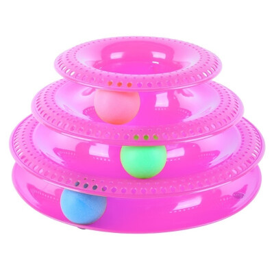 

2019 3 Layer Cat Track Toy Pet Tower Balls Dish Cat Toys Funny Independent Play Amusement Intelligence Ball Toys For Cats