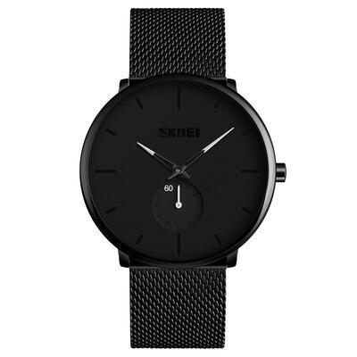 

SKMEI New Men Fashion Watches Stainless Steel Quartz Watch Simple Waterproof Business Wristwatches Male Clock 9185
