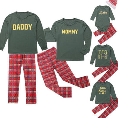 

US Family Matching Christmas Pajamas Set Women Baby Kid Sleepwear Nightwear Gift
