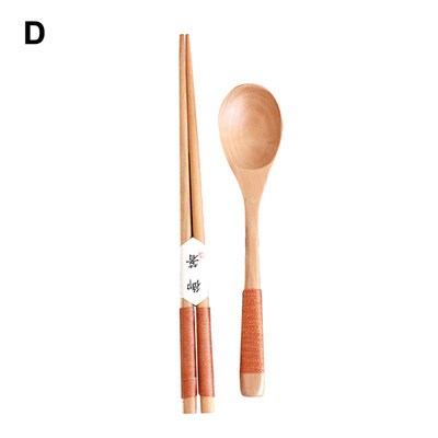 

Japanese Vintage Travel Portable Wooden Chopsticks Spoon Tableware Set Xmas Gift