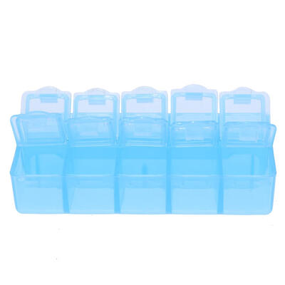 

2Row 10Grid Portable Plastic Square Box Holder Storage Container Case