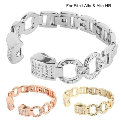 

Rhinestone Alloy Bracelet Bangle Watch Wrist Band Strap for Fitbit AltaAlta HR