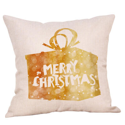 

Tailored Christmas Pillow Case Glitter Cotton Linen Sofa Throw Cushion Cover Home Decor