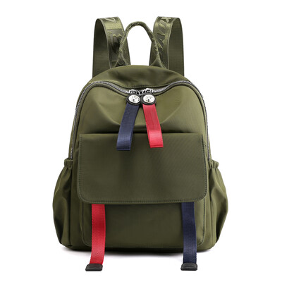 

Double shoulder bag woman 100 fashion lady small backpack Oxford cloth overheated canvas Korean book bag