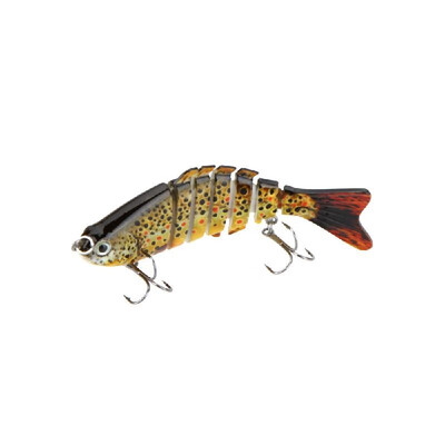 

100mm 13g 39" 7 Segments Multi-Jointed Hard Fishing Lure Life-like Swimbait Crank Bait 2 Treble VMC Hooks