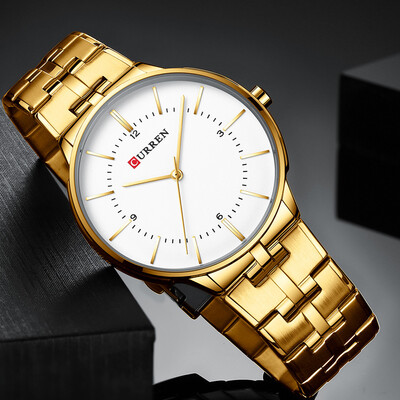 

Gobestart Waterproof Large Dial Watch Mens Casual Fashion Steel Belt Large Dial Watch