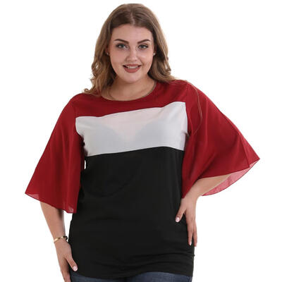 

Women O-Neck Chiffon T-shirt Short Sleeve Summer Casual Tops Tees Plus Size