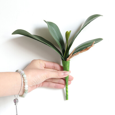 

Gobestart Artificial Orchid Phalaenopsis Leaves Potted Plant Leaf Home Office Decor 1PC