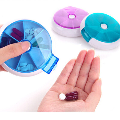 

〖Follure〗7-Day Round Medicine Pill Vitamin Box Case Storage Dispenser Organizer Holder