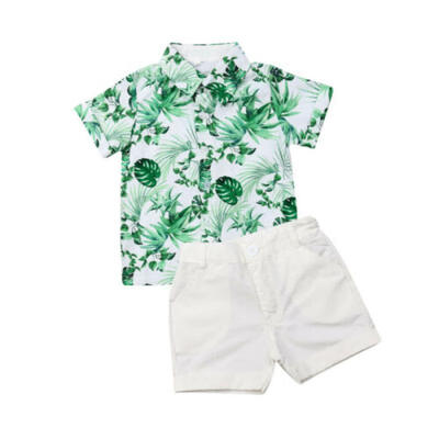 

UK Toddler Kids Baby Boy Leaves Tops T-Shirt Shorts Pants Outfits Clothes Summer