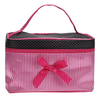 

〖Follure〗Square Bow Stripe Cosmetic Bag Hot