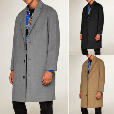 

Mens Black Wool Long Covert Overcoat Warm Winter Mod Cromby Coat Velvet Collar
