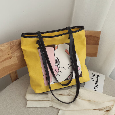 

Ins overheated bag summer shopping bag new 2019 single shoulder slant bag for women canvas bag bag