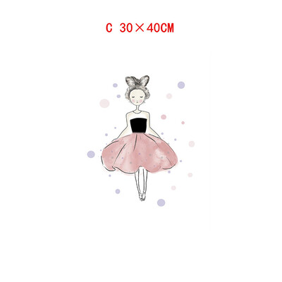 

Gobestart Girl Cute Girl Cartoon Animal Decorative Canvas Painting Childrens Room Hanging Painting