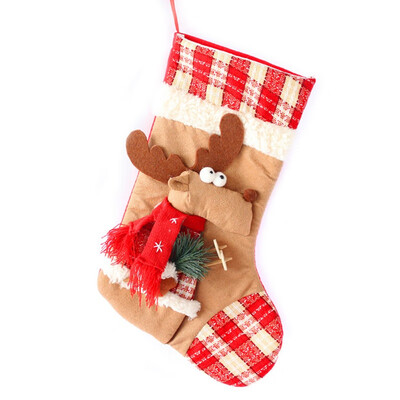 

2019 New Christmas Stockings Cute Candy Gift Bag Snowman Elk X-mas Hanging Decoration Home Party Hanging Decoration