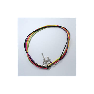 

Mixed Color Faux Suede Necklace Cord Making with Platinum Color Iron Lobster Clasps&Iron Chains 177"