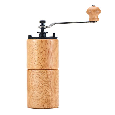 

Manual Wooden Coffee Maker Bean Grinder Cast Iron Burrs Hand Crank Mill Tool