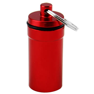 

Outdoor Mini Aluminum Waterproof Medicine Storage Bottle Pill Box Keychain