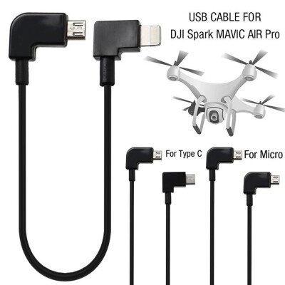 

90° Micro USB Cable Type C OTG for DJI Spark Mavic Pro iPhone Android 25cm USB Cable